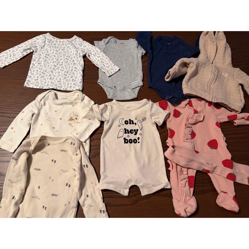 Infant Girl 0-3M Bundle Carter's Cat & Jack Rabbit Bear Fall Winter 9pc Set